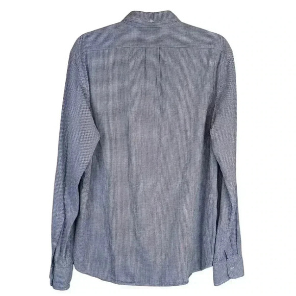 J. CREW Classic Cotton Poplin Dress Shirt in Micro Gingham check blue Large - Picture 2 of 7